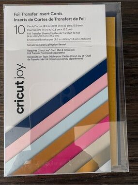 Cricut Insert Cards & Foil Sheets Pack - Pink, Blue, Gold, Silver, Yellow, Tan